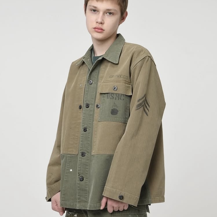 10/11 RELEASE: BOWWOW 2025 A/W USMC M44 HBT TWO-TONE JACKET AGED - PRE ORDER ITEM (預訂中)