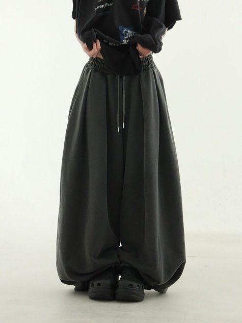 洗水淨色可束腳運動褲 Hestory-094P