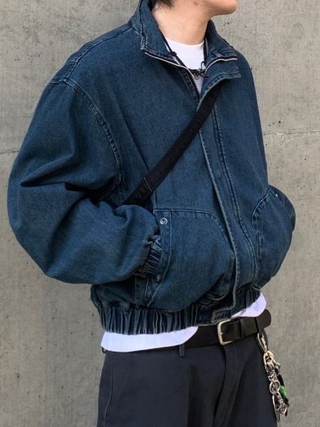 淨色企領拉鍊牛仔外套 Hestory-095JK