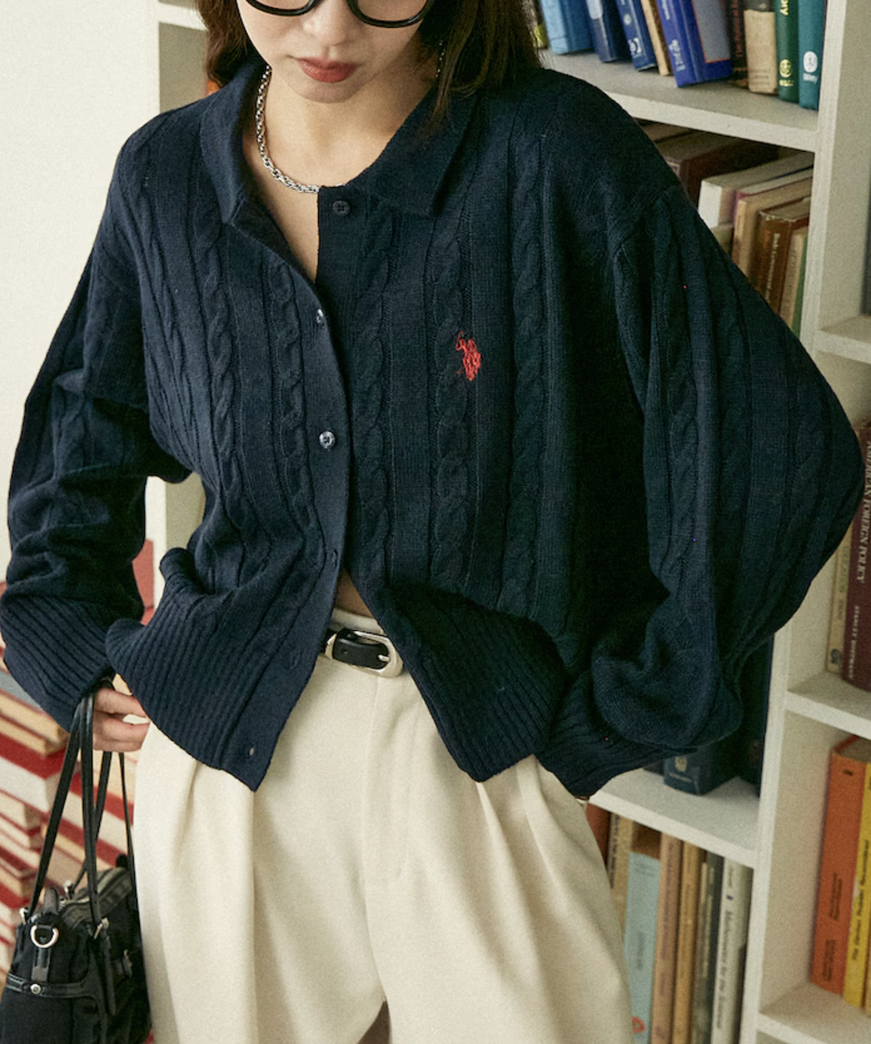 現貨 | U.S. POLO ASSN. Cable Knit Cardigan 女裝 麻花針織
