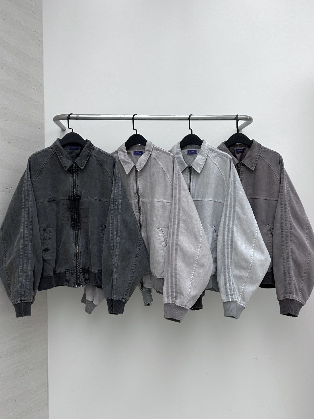 洗水三間反領拉鍊外套 Hestory-098JK