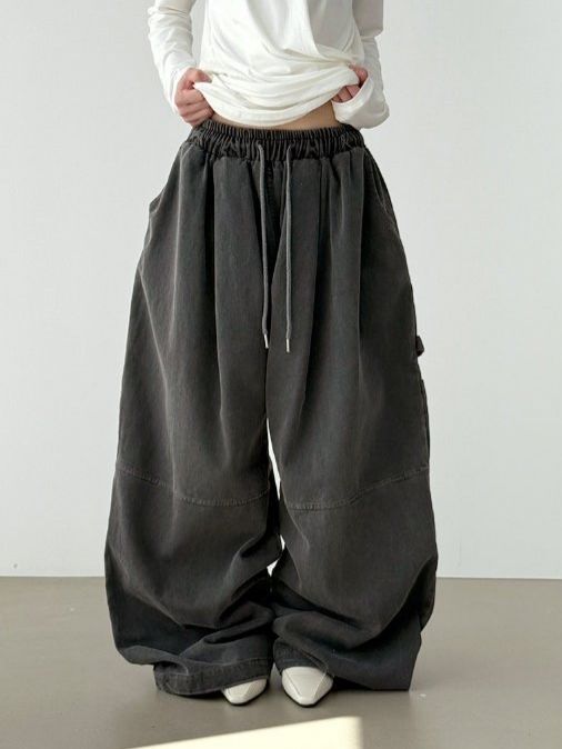 洗水淨色鬆身褲 Hestory-100P