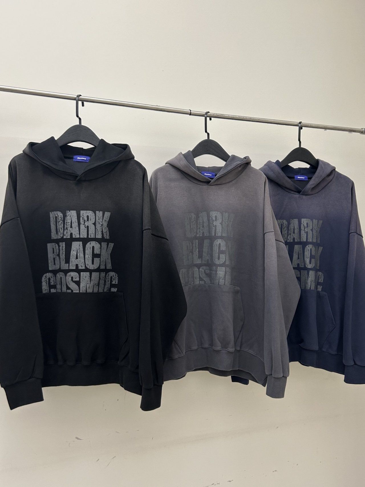 仿污英文字連帽衛衣 Hestory-102T