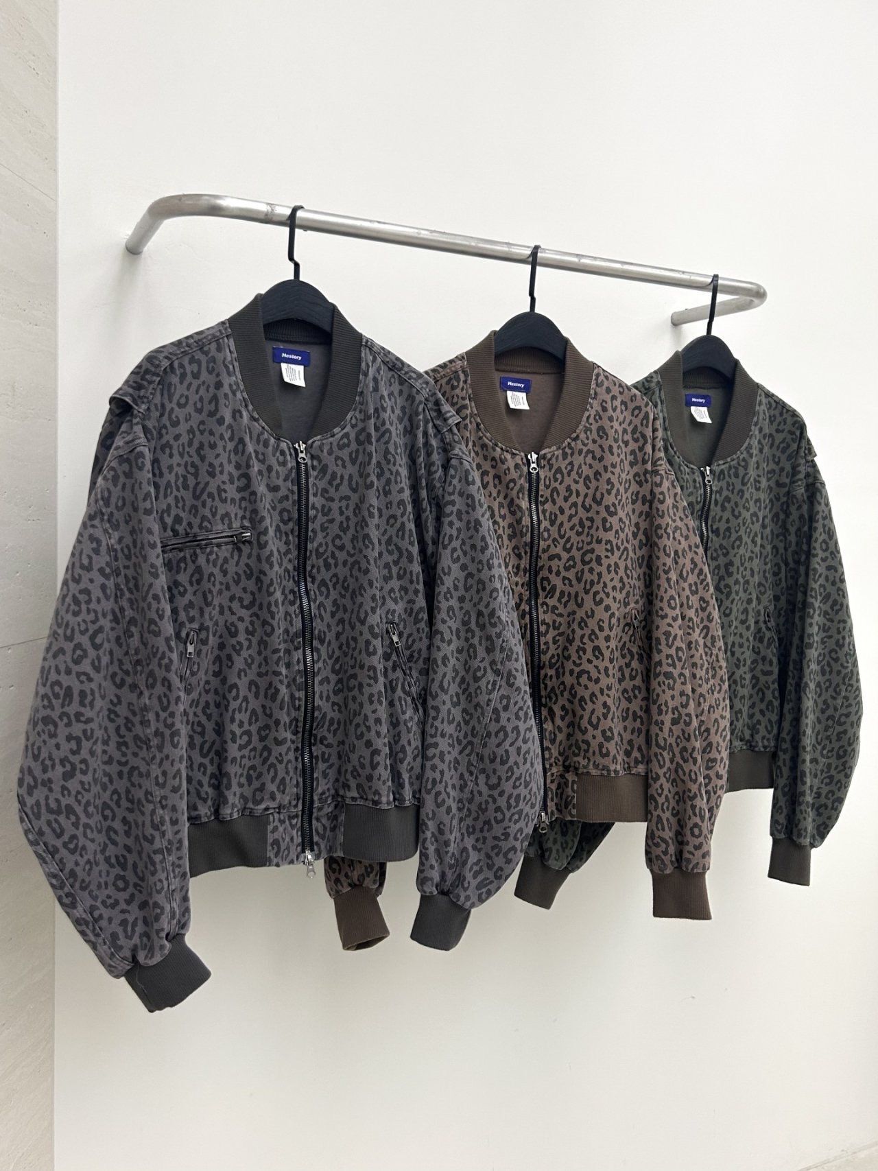 豹紋拉鍊外套 Hestory-103JK
