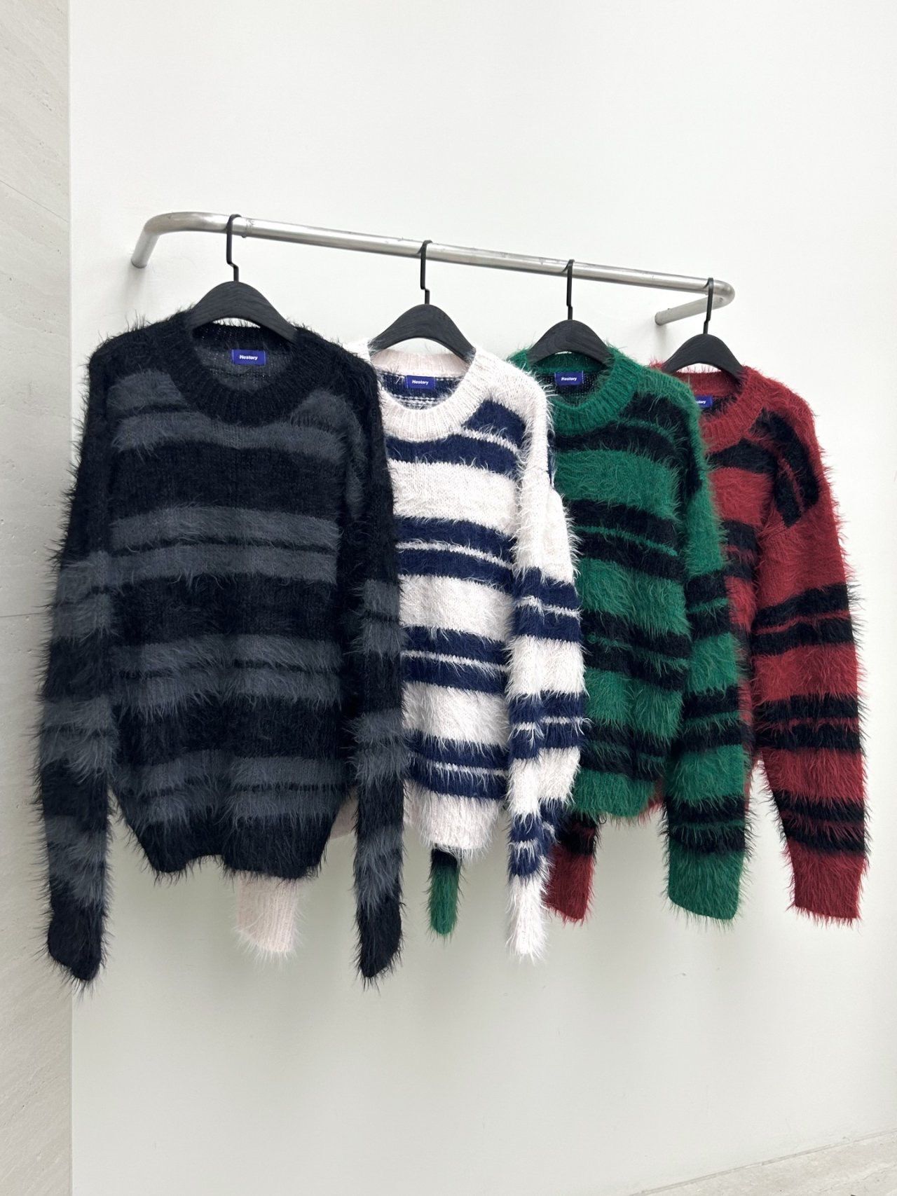 橫間毛毛針織衫 Hestory-106T