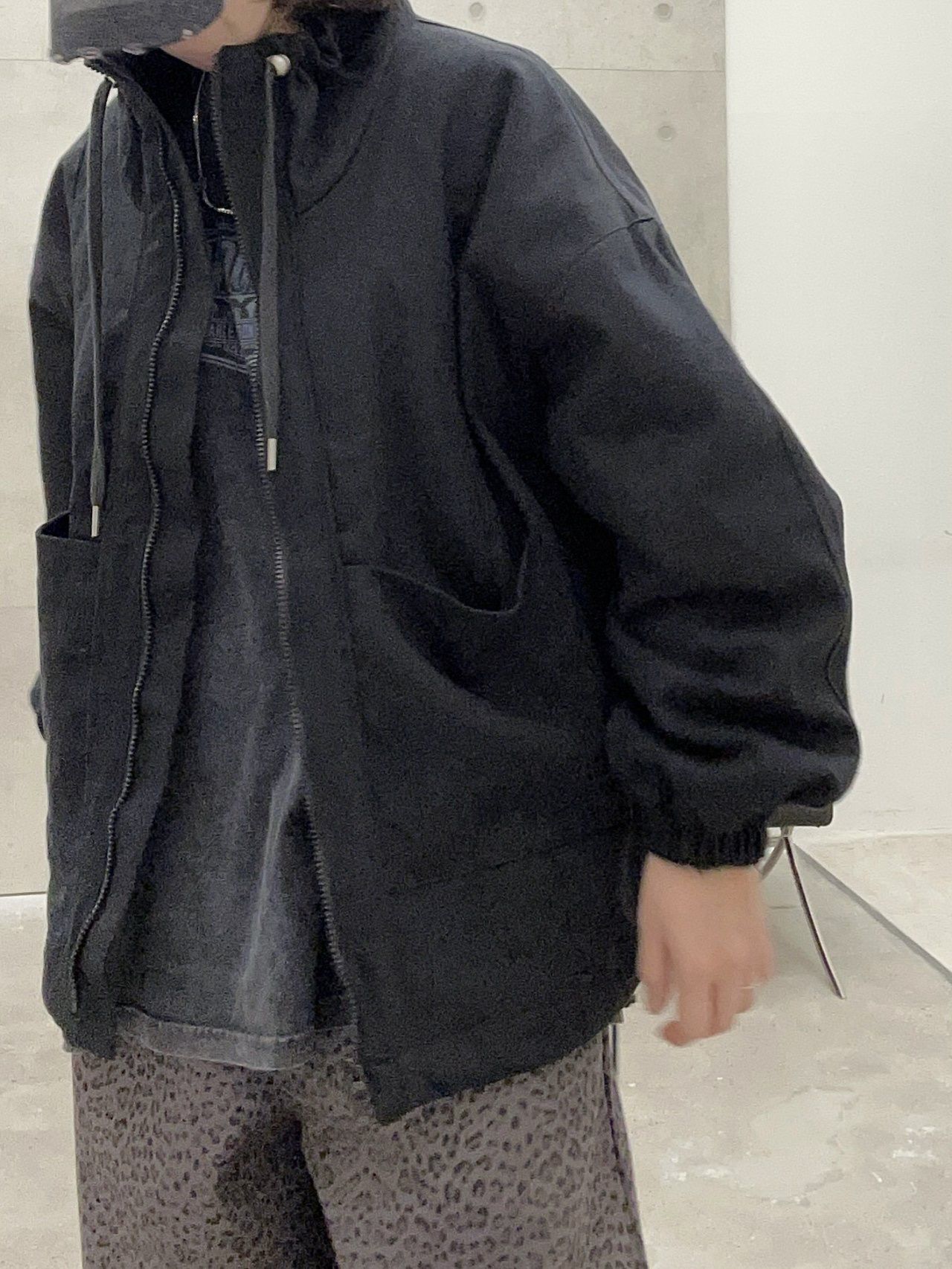 淨色企領拉鍊外套(薄夾棉) Hestory-107JK