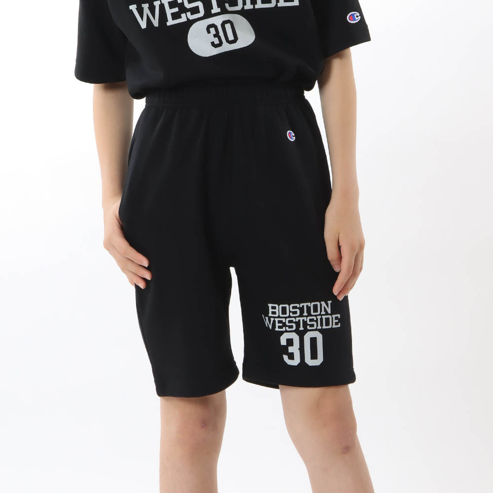 童款- 波士頓印花棉質短褲-黑色（CK-Z507-090）