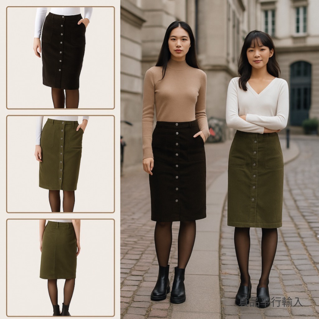 【預購】32 Degrees H101052 女裝燈芯絨中長裙