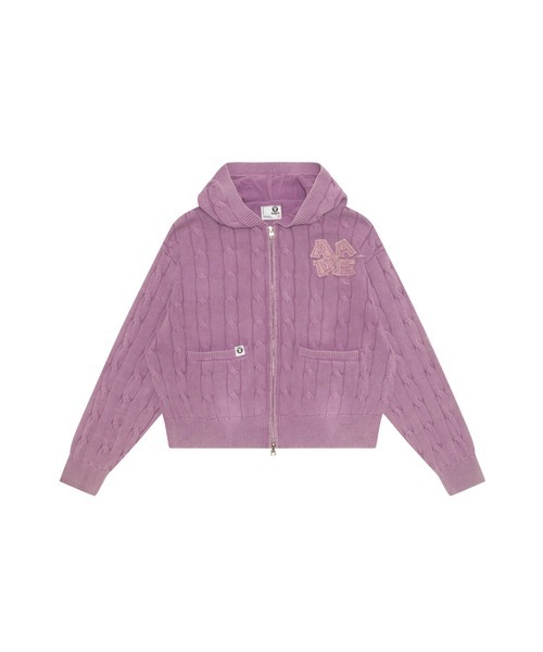 【AAPE女生】 AAPE ZIP UP KNIT HOODIE