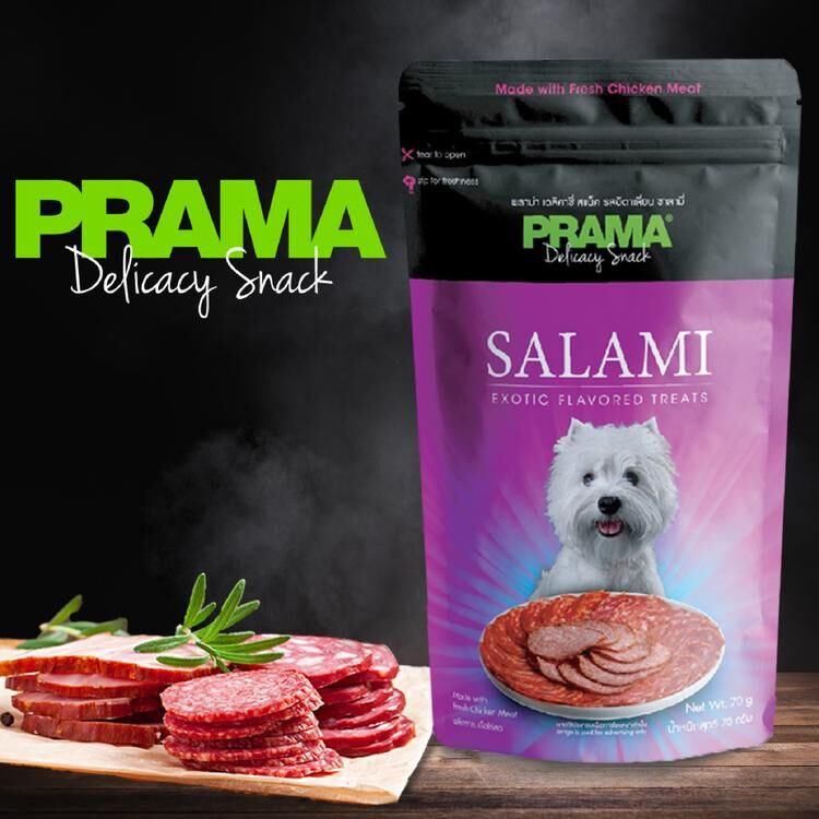 泰國PRAMA鮮雞沙樂美香腸片70g 狗零食