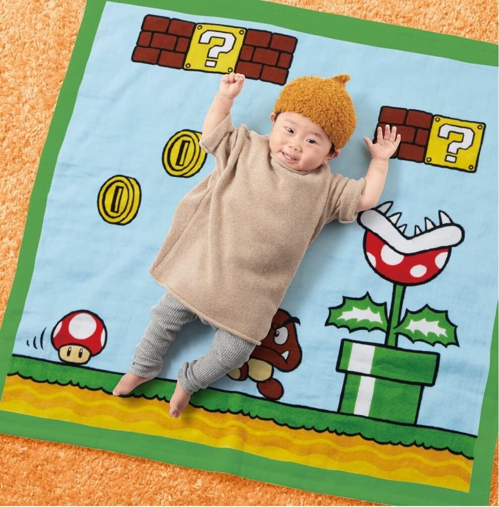 Super Mario 棉質紗布浴巾 約90x90cm