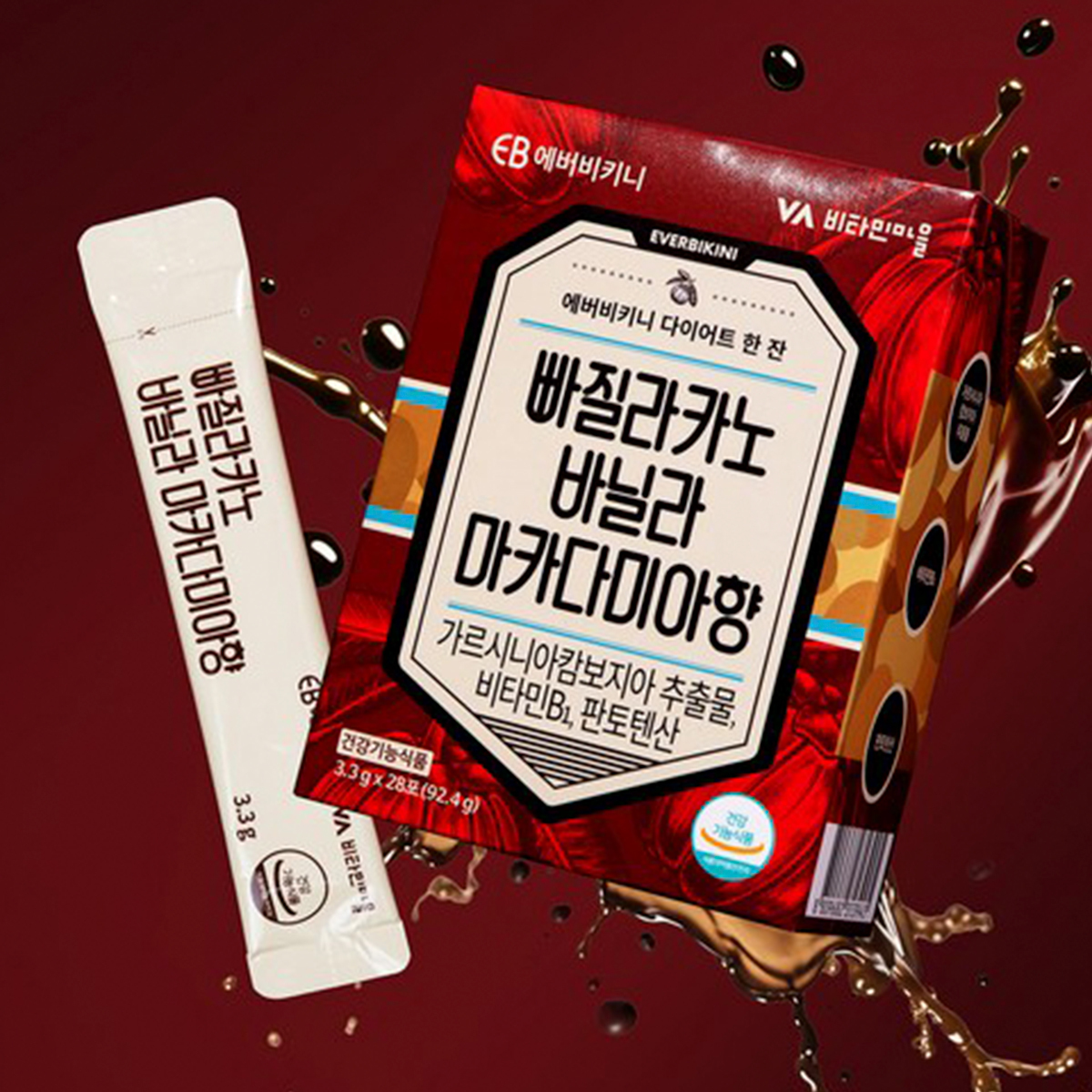 韓國EVER BIKINI 香草澳洲堅果口味低脂咖啡(3.3g/28入)