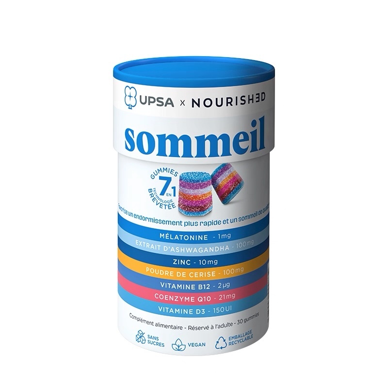 法國【彩虹 褪黑素軟糖】 UPSA 0糖睡眠軟糖【正品】 南非醉茄 辅酶Q10 褪黑素2粒*15包