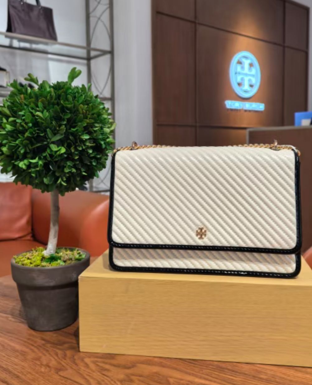 【預購】Q101104 Tory Burch 白色斜咩袋