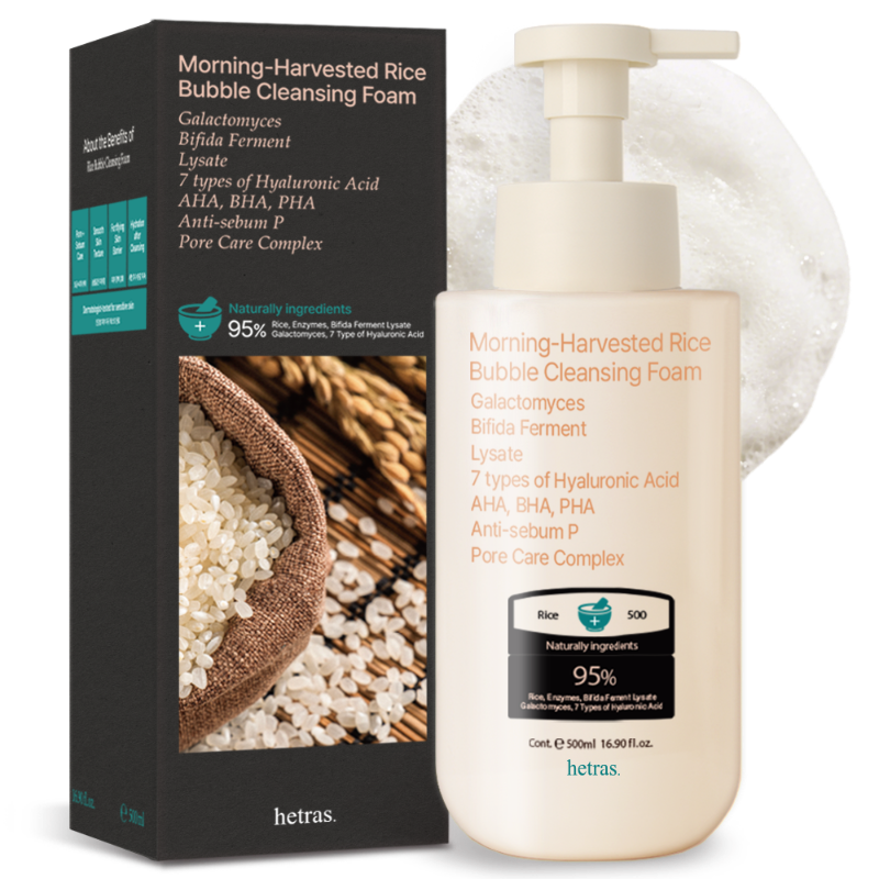 hetras Morning Harvested Rice Bubble Cleansing Foam 500ml