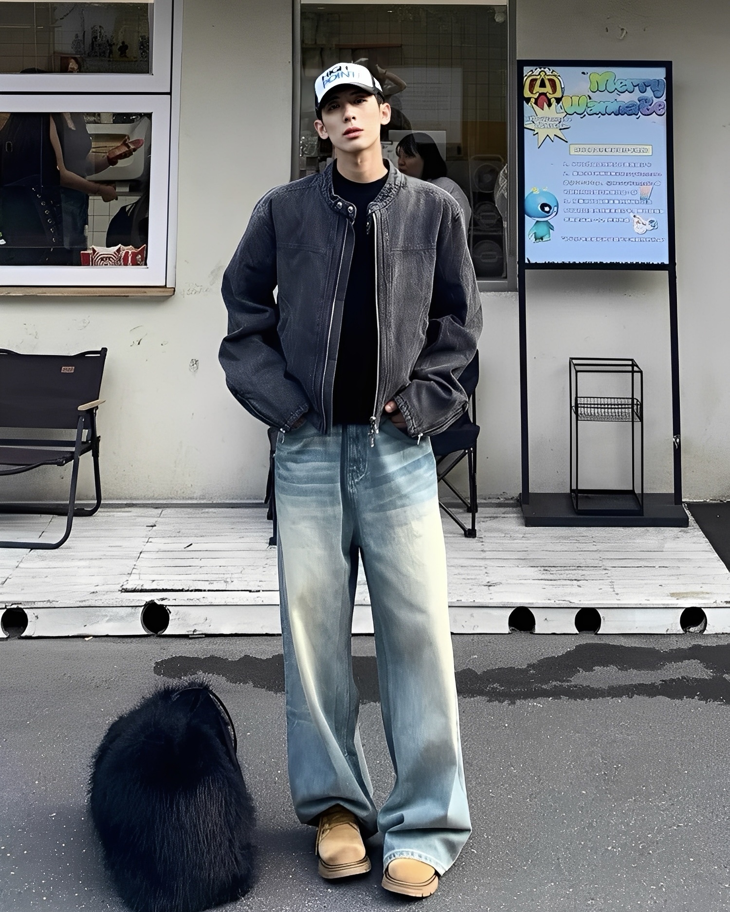 Boxy 秋冬 新品 水洗 仿舊 寬鬆 牛仔 外套