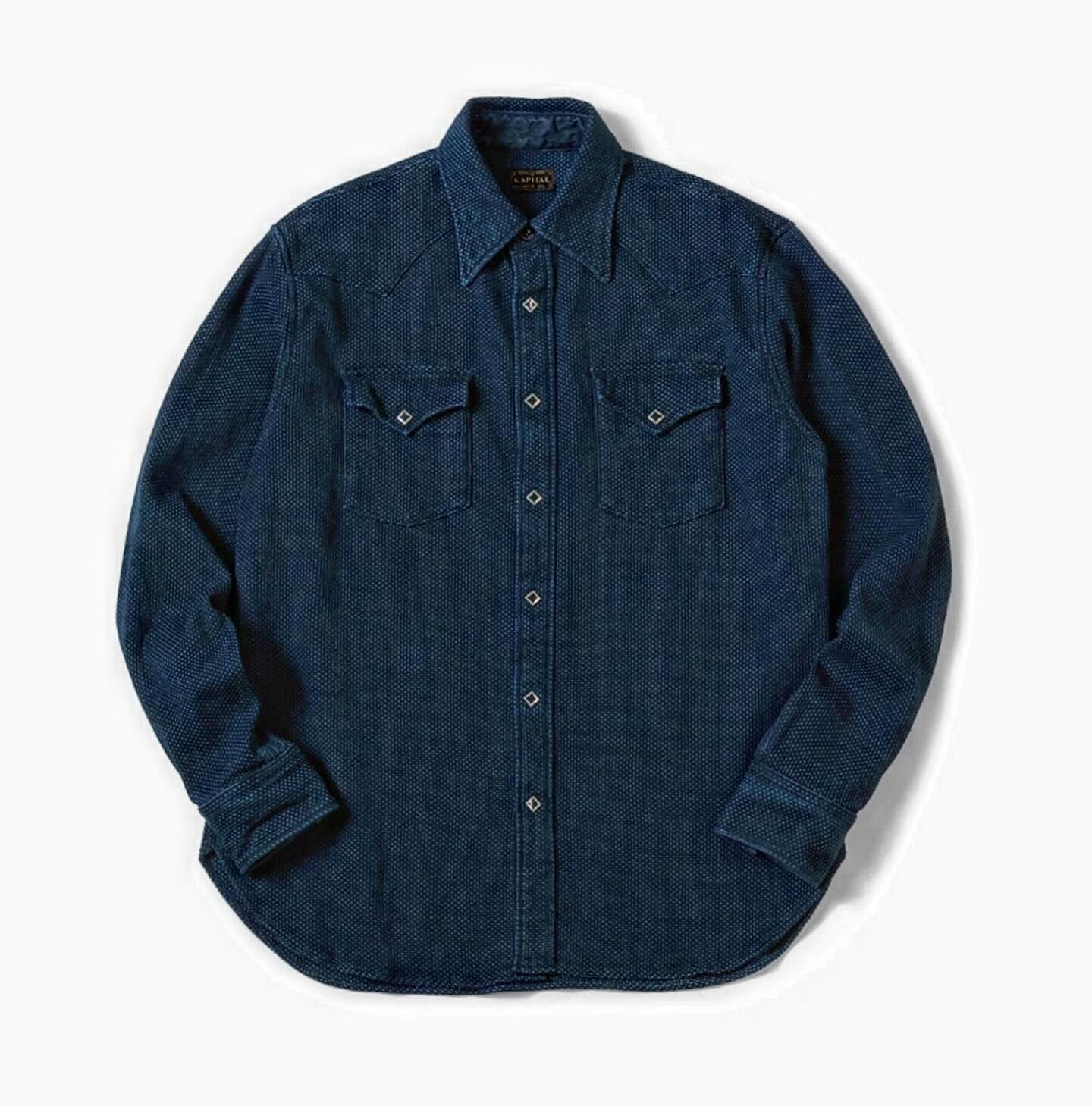 10/11 UPDATED: KAPITAL INDIGO DOGI CANVAS HUSKY WESTERN SHIRT L/S - PRE ORDER ITEM (預訂中)