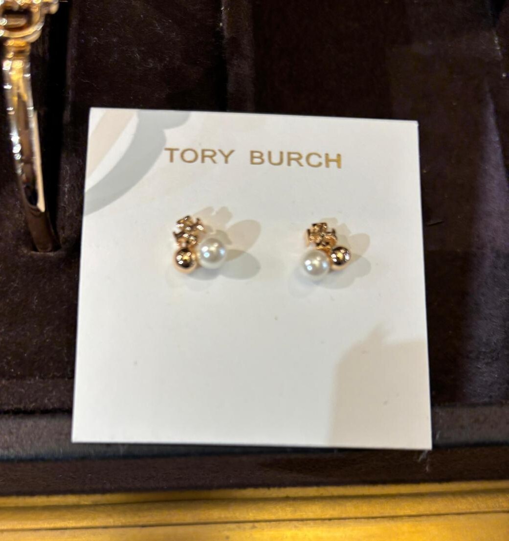 【預購】Q101112 Tory Burch 金色配珍珠耳環