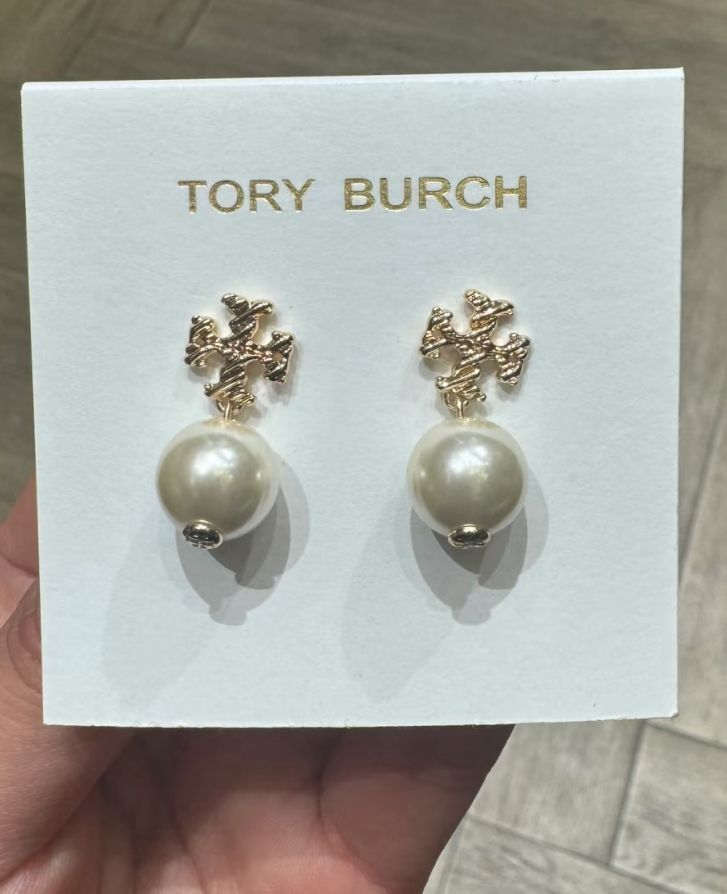 【預購】Q101114 Tory Burch 珍珠金色耳環