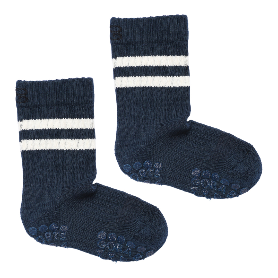 丹麥GoBabyGo 無縫運動防滑襪 - Navy Blue