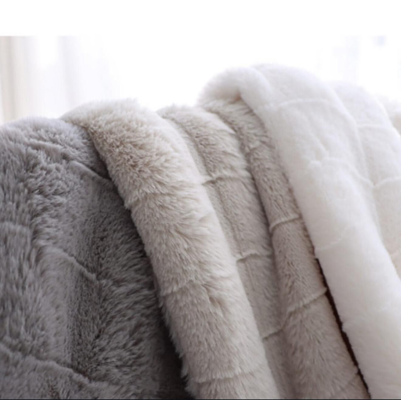 【直播】LL101402 100%雪貂毛毛毯