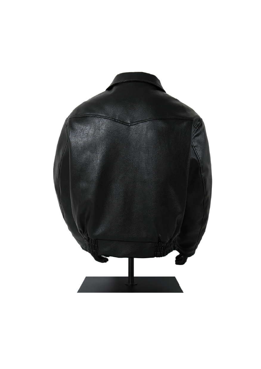 SIMPLEACTION 美式復古機車拉鍊皮外套