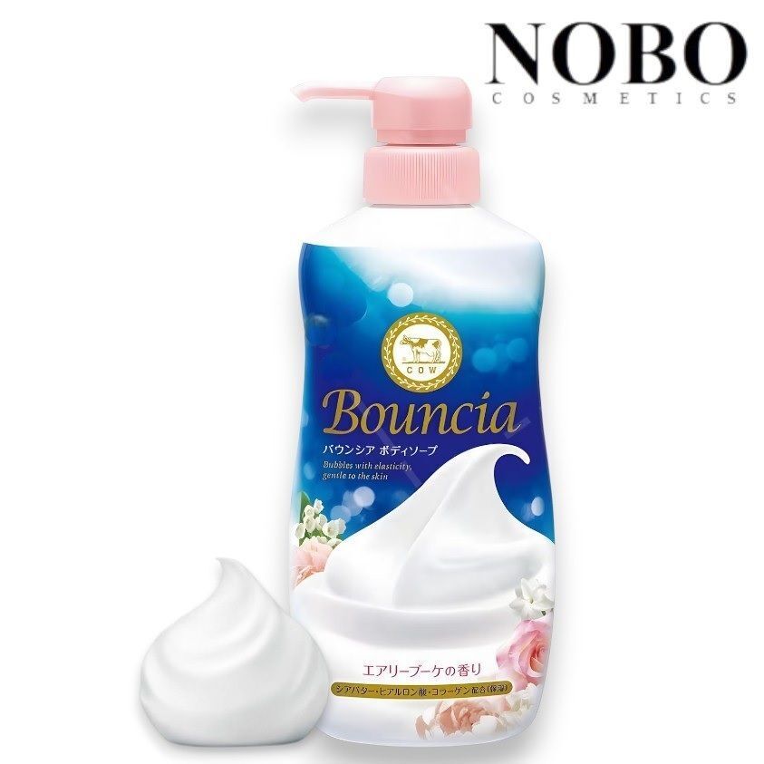 COW牛乳石鹼 Bouncia - 牛乳泡泡玫瑰花香保濕沐浴露480ml (平行進口)