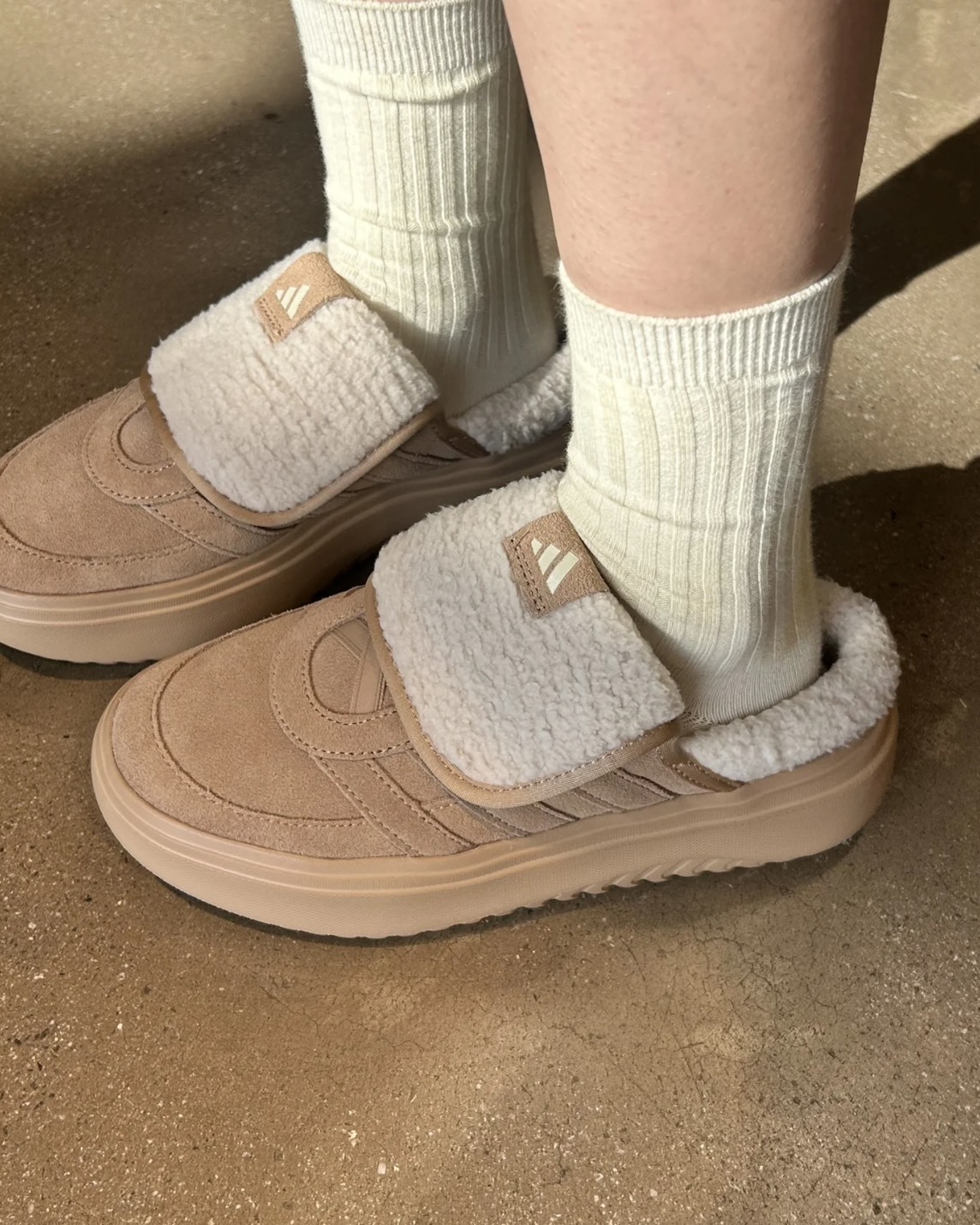 Adidas Grand Court Mule 毛絨 外翻鞋舌 厚底 懶人鞋 麵包 拖鞋 三色