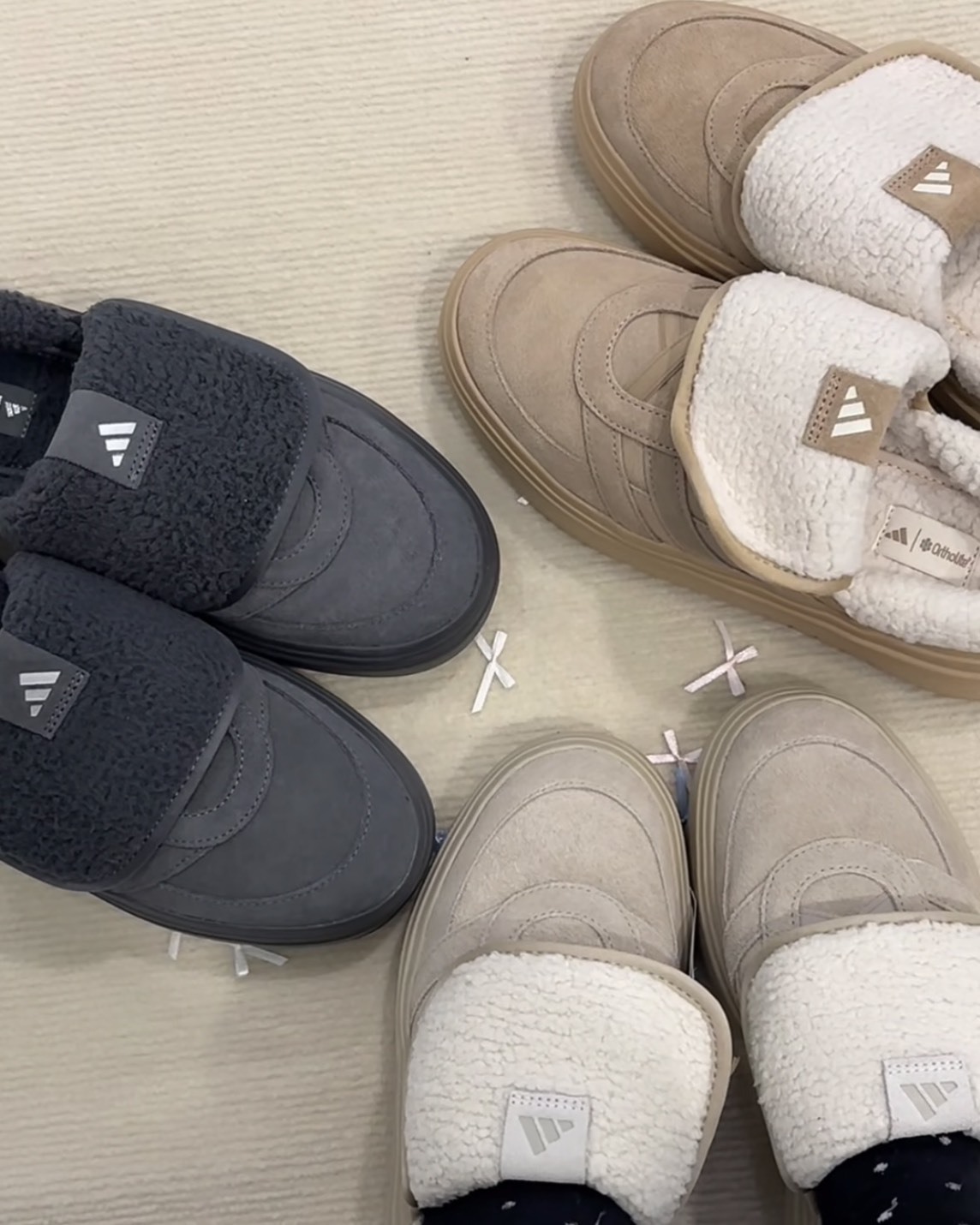 Adidas Grand Court Mule 毛絨 外翻鞋舌 厚底 懶人鞋 麵包 拖鞋 三色