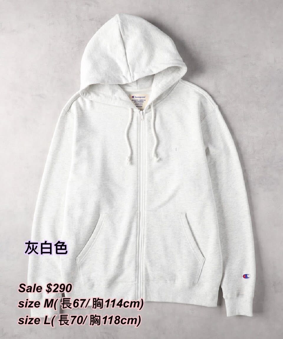 11/10 日本Champion灰白色拉鏈外套