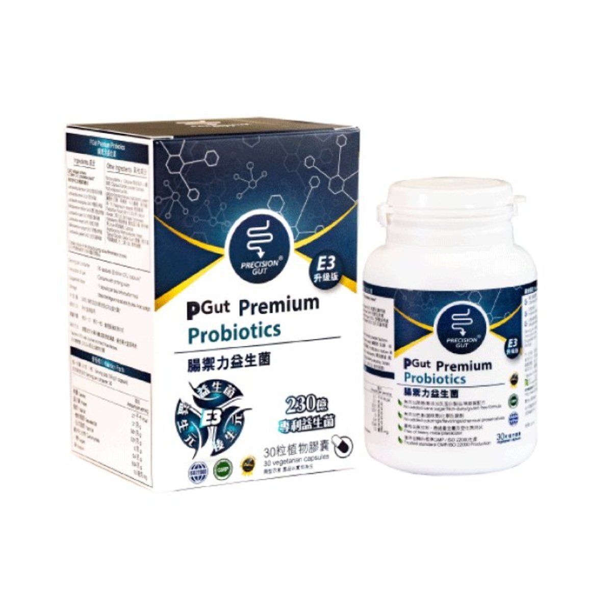 PGut-準腸康 Premium Probiotics 腸禦力 益生菌 E3 30粒裝