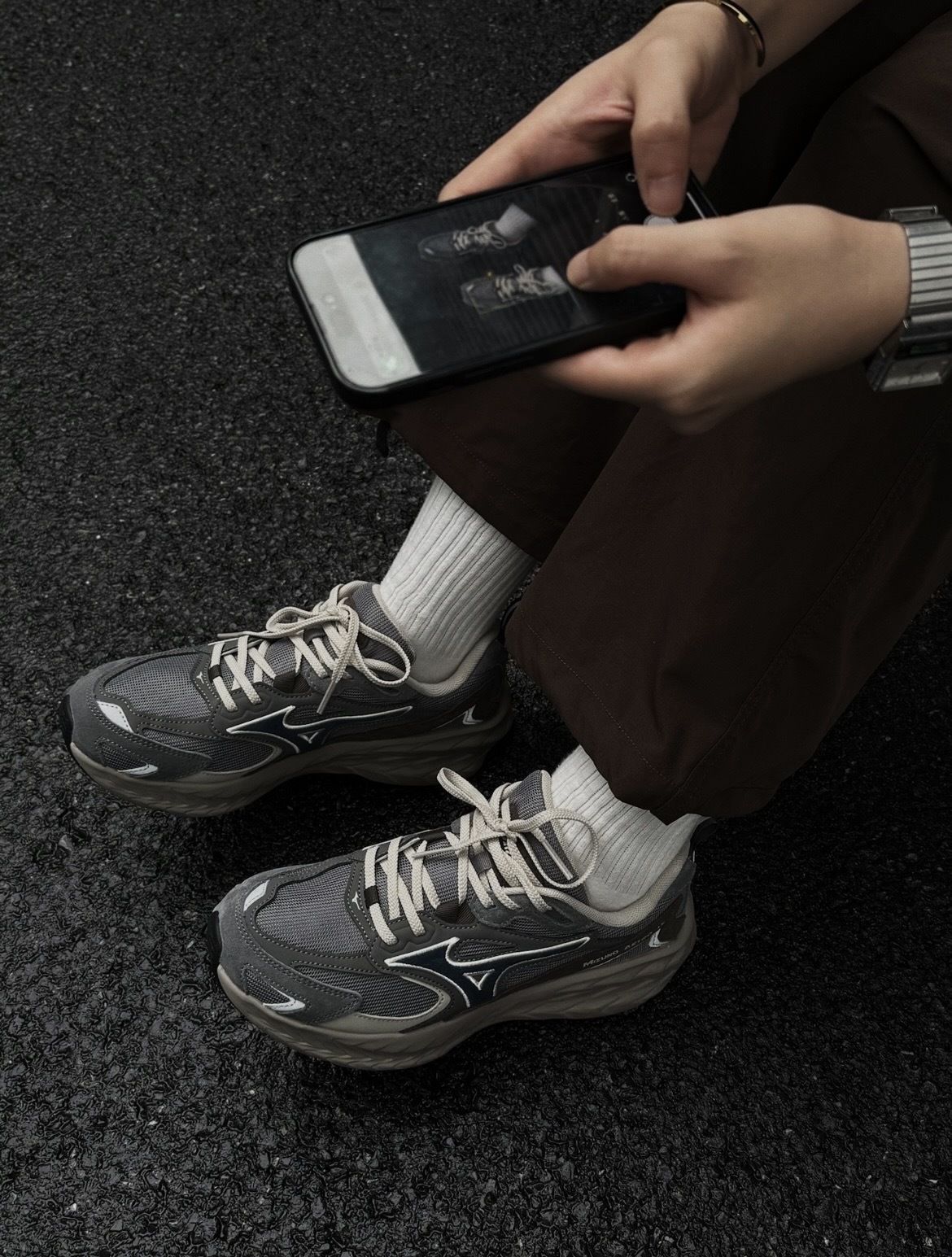 <暴走神鞋🔥>Mizuno Astro LS 機能 緩震 反光 復古 增高 輪胎底 灰藍