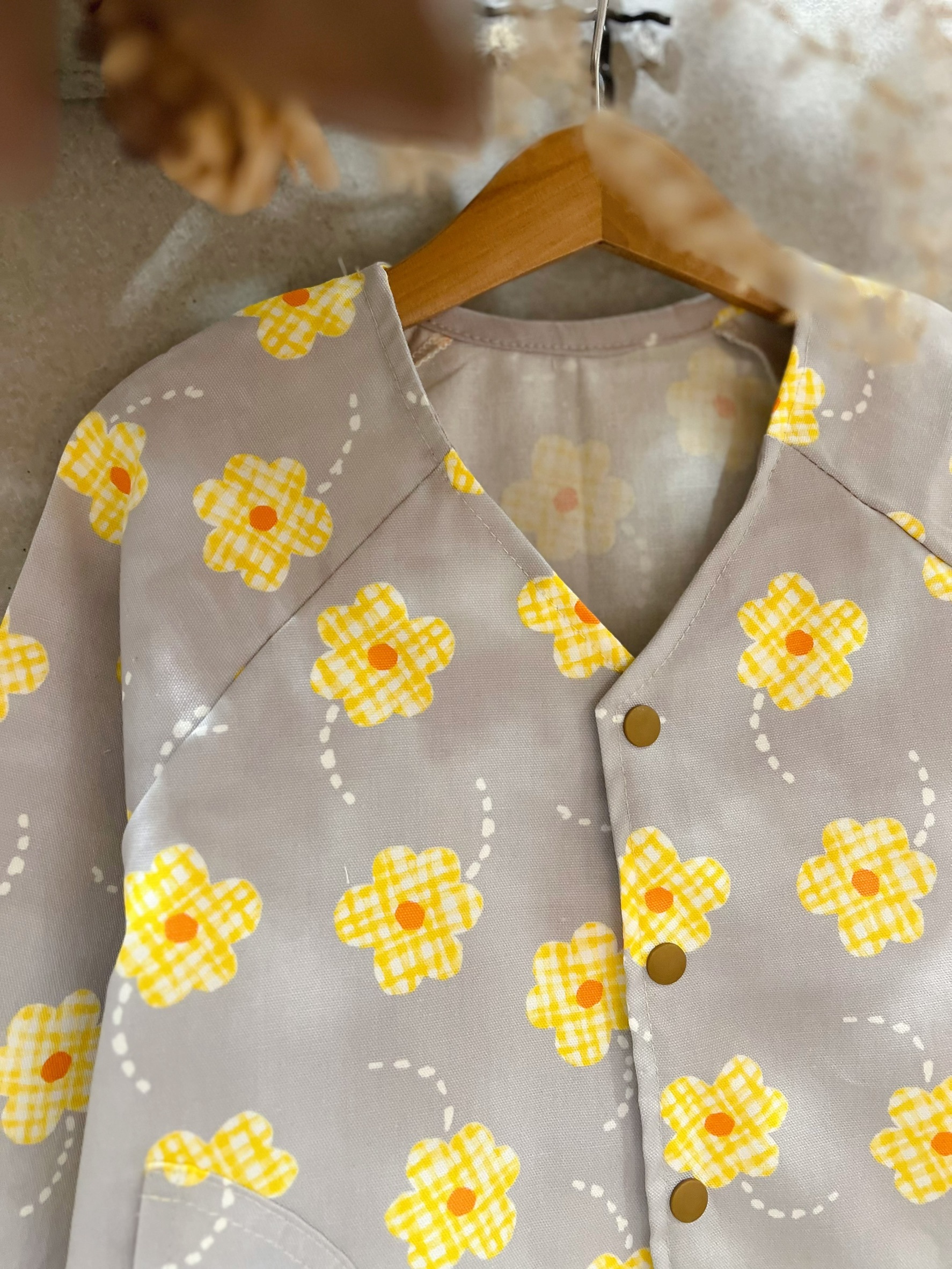 小格子黃花 口袋小外套（90）