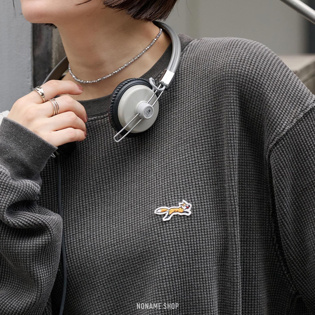 PENNEYS 日本限定 THE FOX 狐狸 刺繡 華夫格 大學T 長袖 八色 (男/女同款)