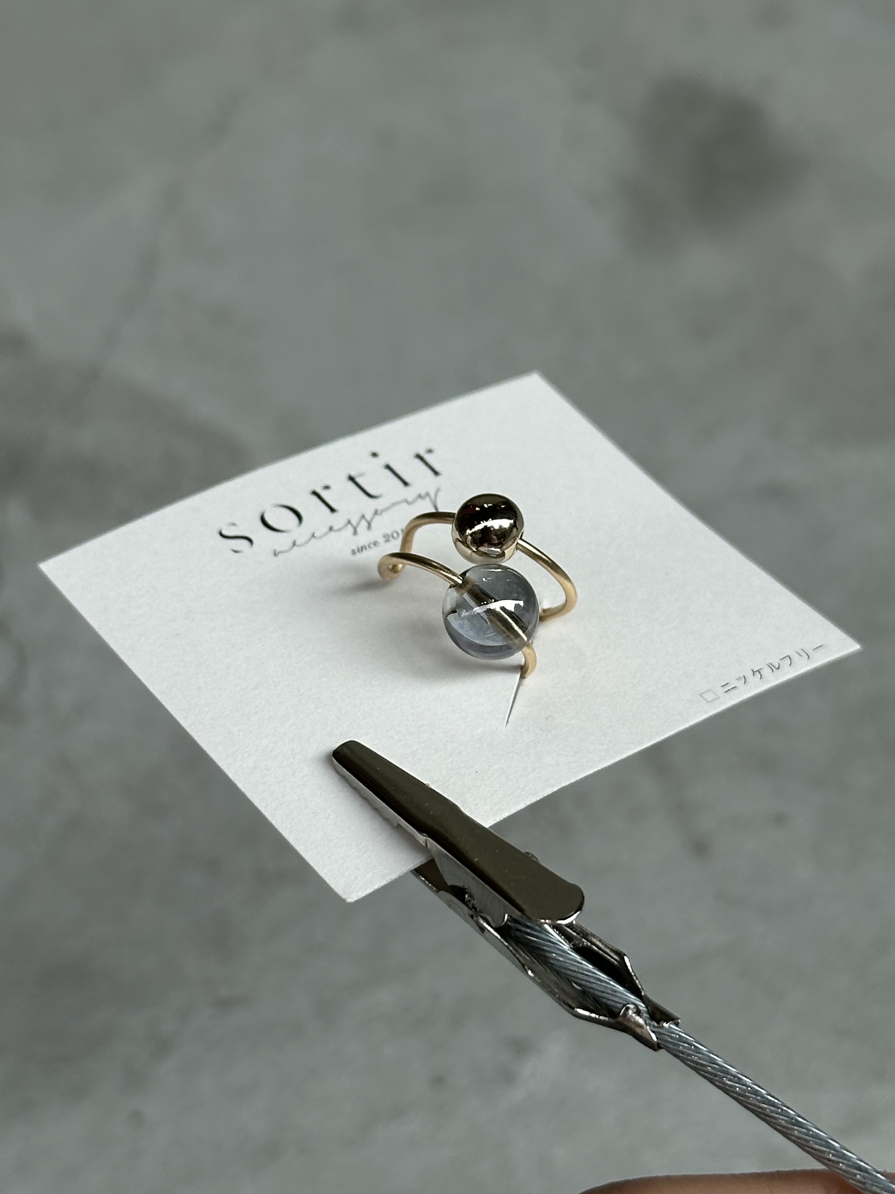 [sortir] 金色x銀閃光水晶耳骨夾 | NO.150