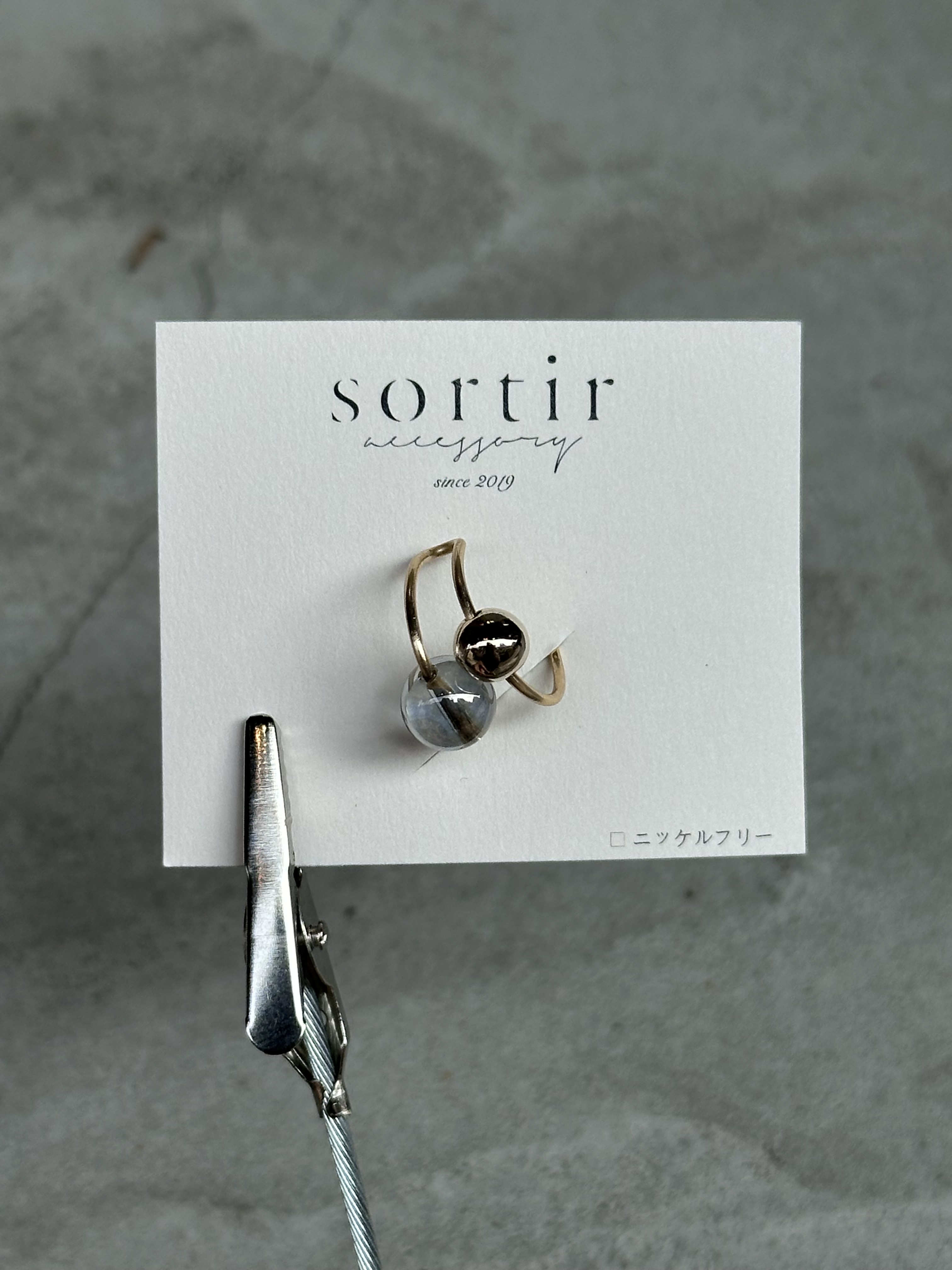 [sortir] 金色x銀閃光水晶耳骨夾 | NO.150