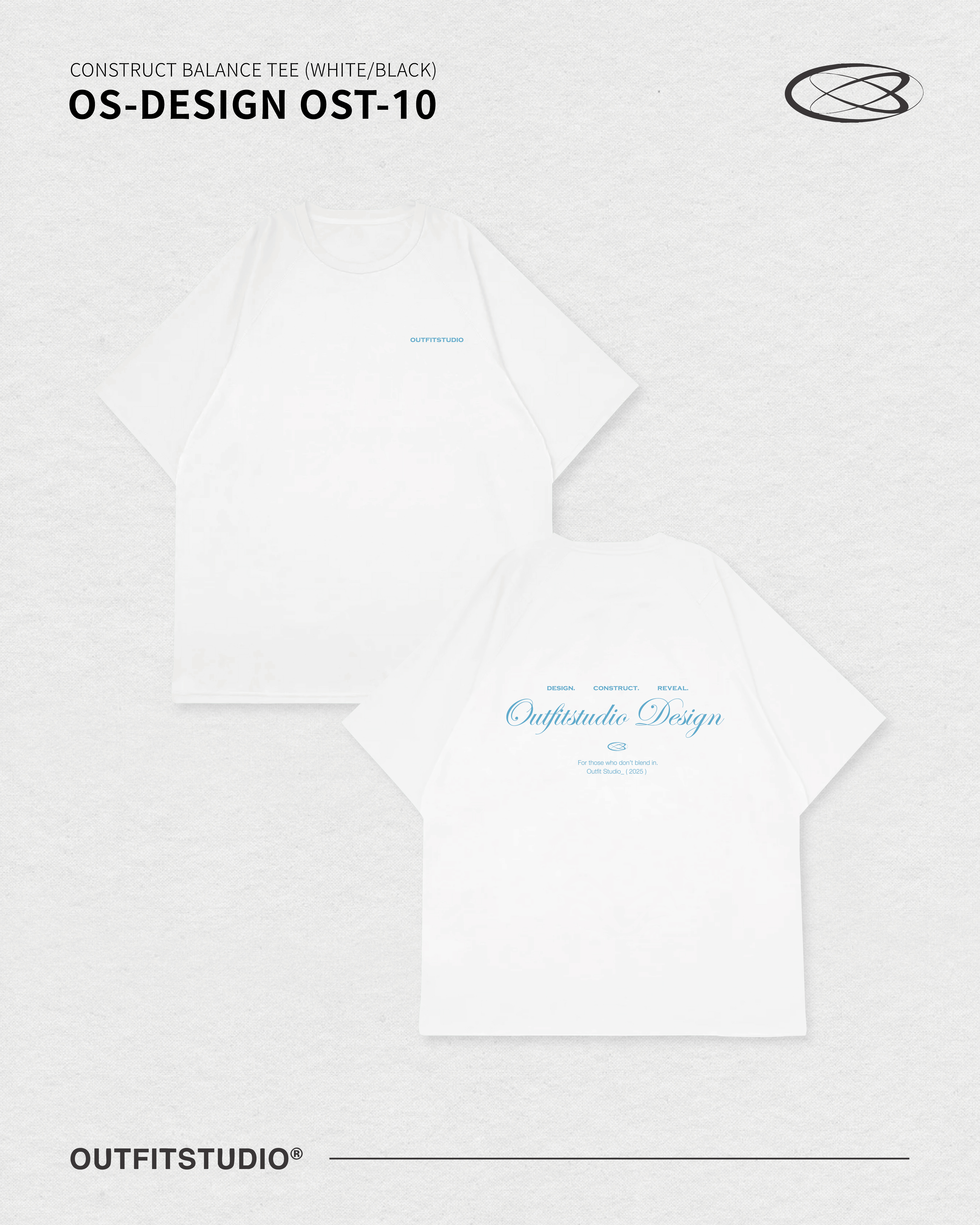 OS-DESIGN OST-10 CONSTRUCT BALANCE TEE(WHITE/BLACK)