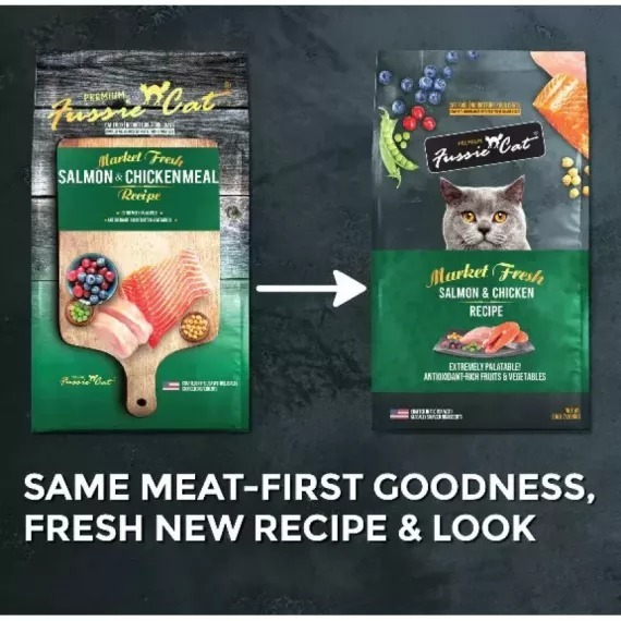 Fussie Cat Market Fresh Grain-Free Salmon & Chicken Cat Food. 3.5lb/10lb