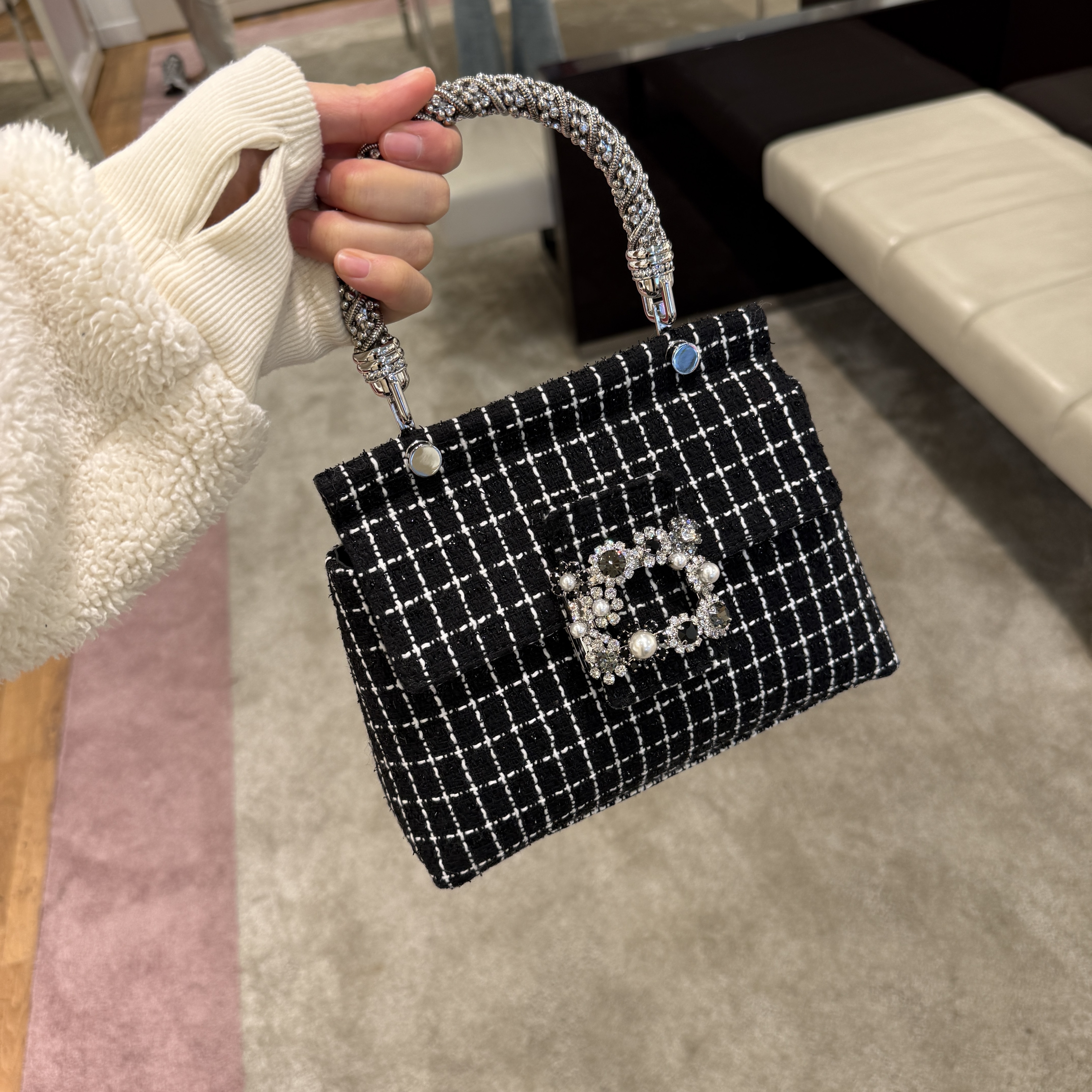 Roger Vivier RV Bags Strass Top Handle bag black