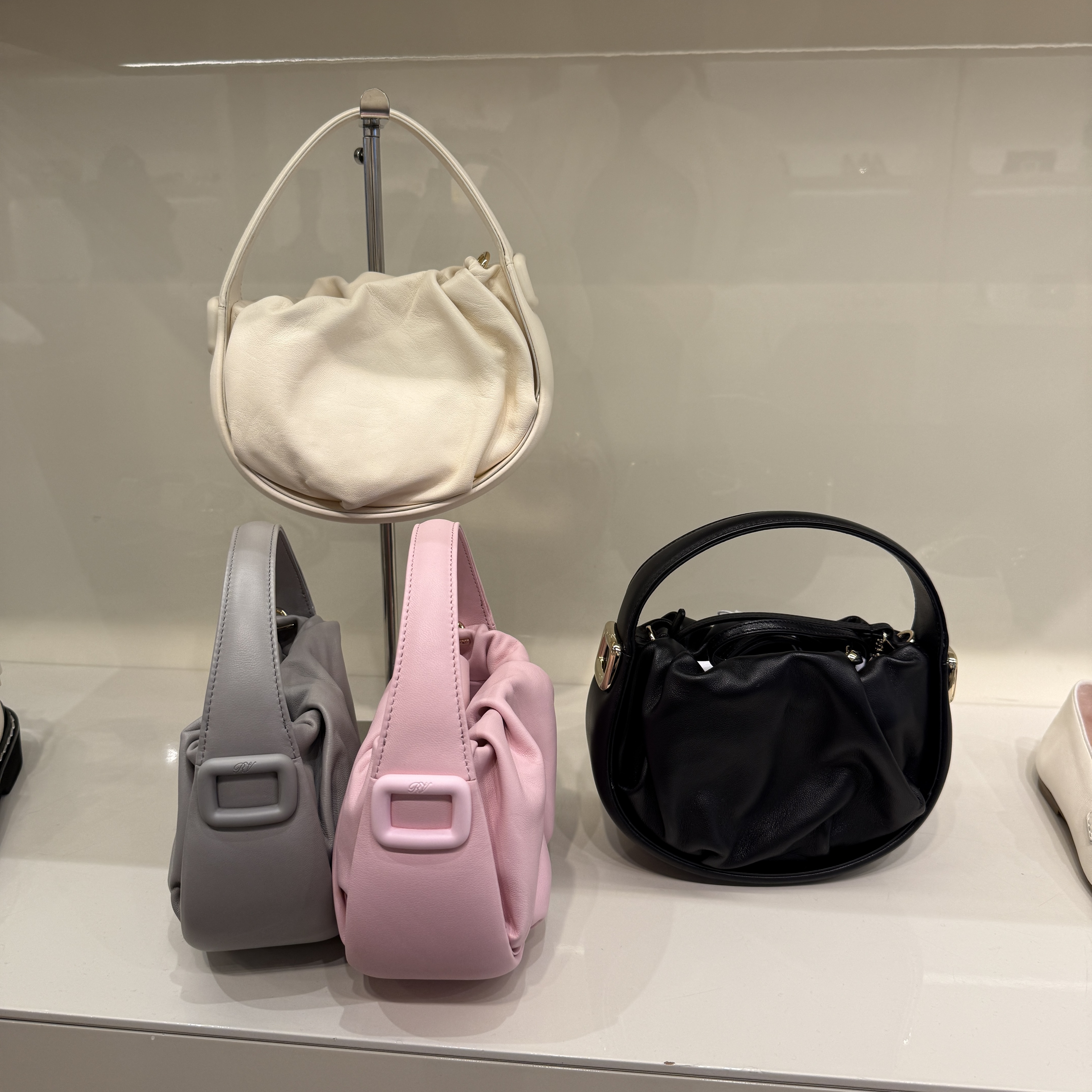 Roger Vivier RV Bags Soft leather top handle bag 4 colors