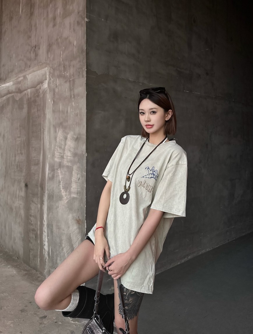 VLONE 提線木偶 大logo 印花 水洗 重磅 純棉 黑/米 短T 2色 VLTE24003