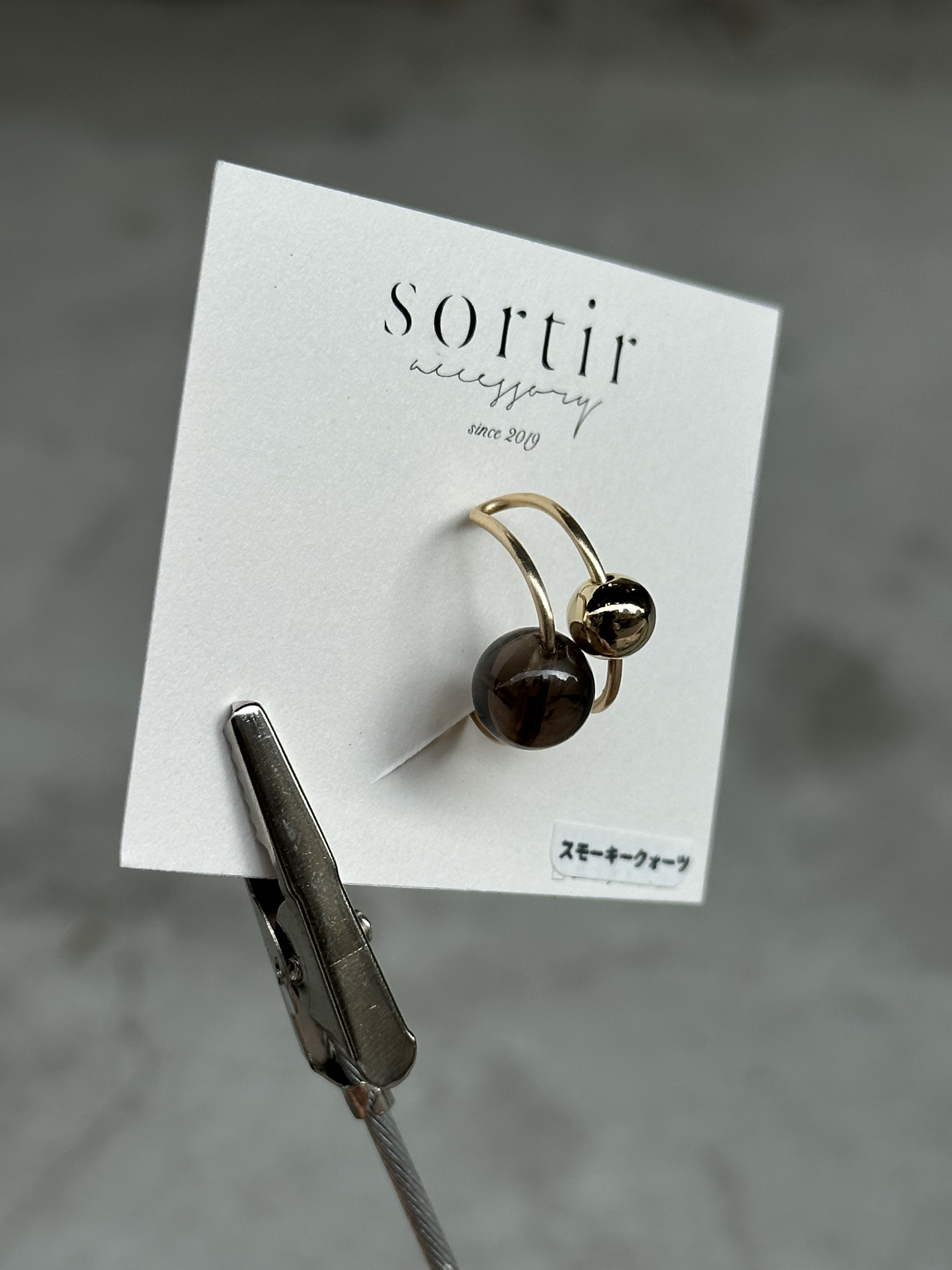 [sortir] 金色x煙晶耳骨夾 | NO.152