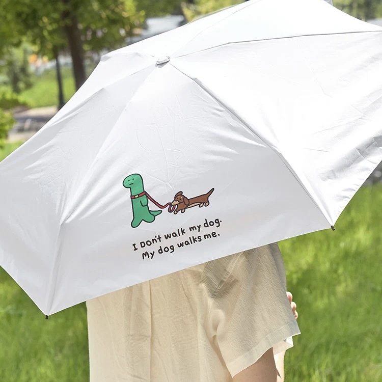 JOGUMAN 晴雨兩用 折疊雨傘 恐龍 臘腸狗 附收納袋 韓國