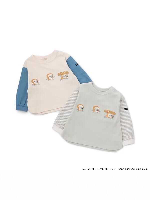 2025 麵包小偷 童裝拼接袖長袖Tee 90-140cm