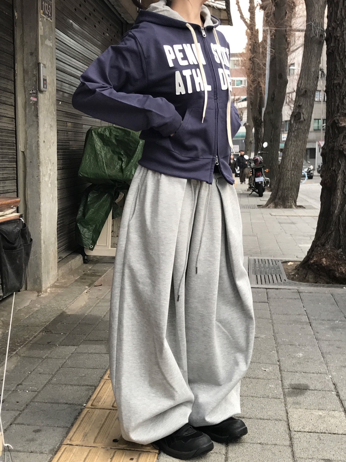 韓國 超寬鬆 多摺 舒適 氣球 棉褲