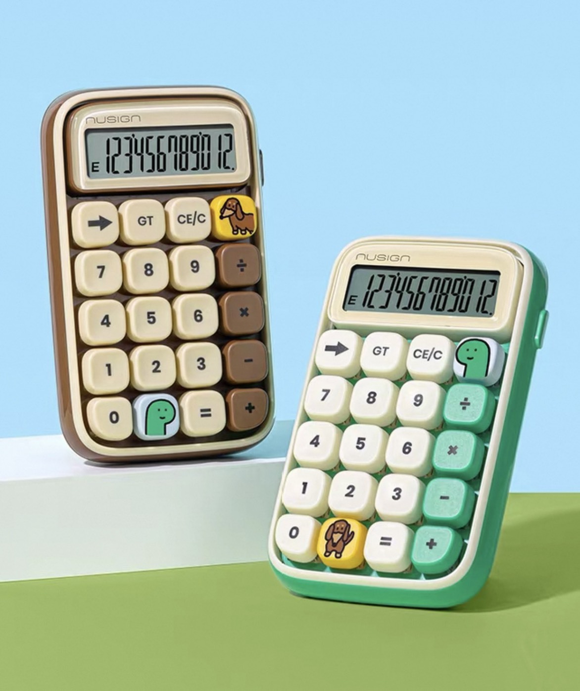 韓國 JOGUMAN WOODY 機械式按鍵計算機