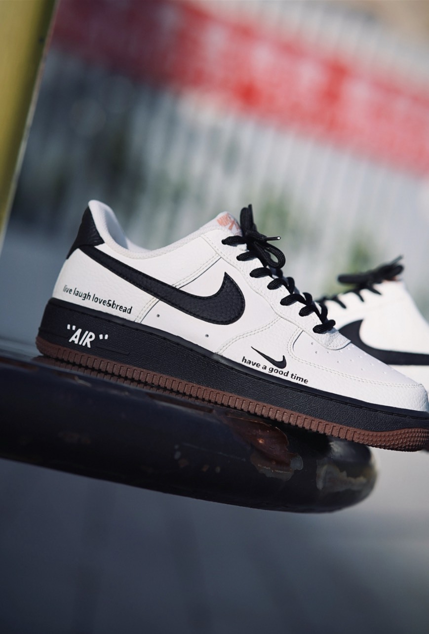 【訂製鞋款】 Nike Air Force 1 Low 白黑 棕 焦糖底 休閒鞋 IM3378122（Team1149-黑水鬼)