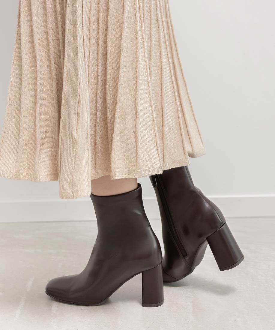 [預購] RANDA 基本款圓方形短靴 晴雨兩用