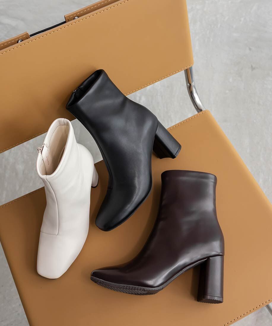 [預購] RANDA 基本款圓方形短靴 晴雨兩用