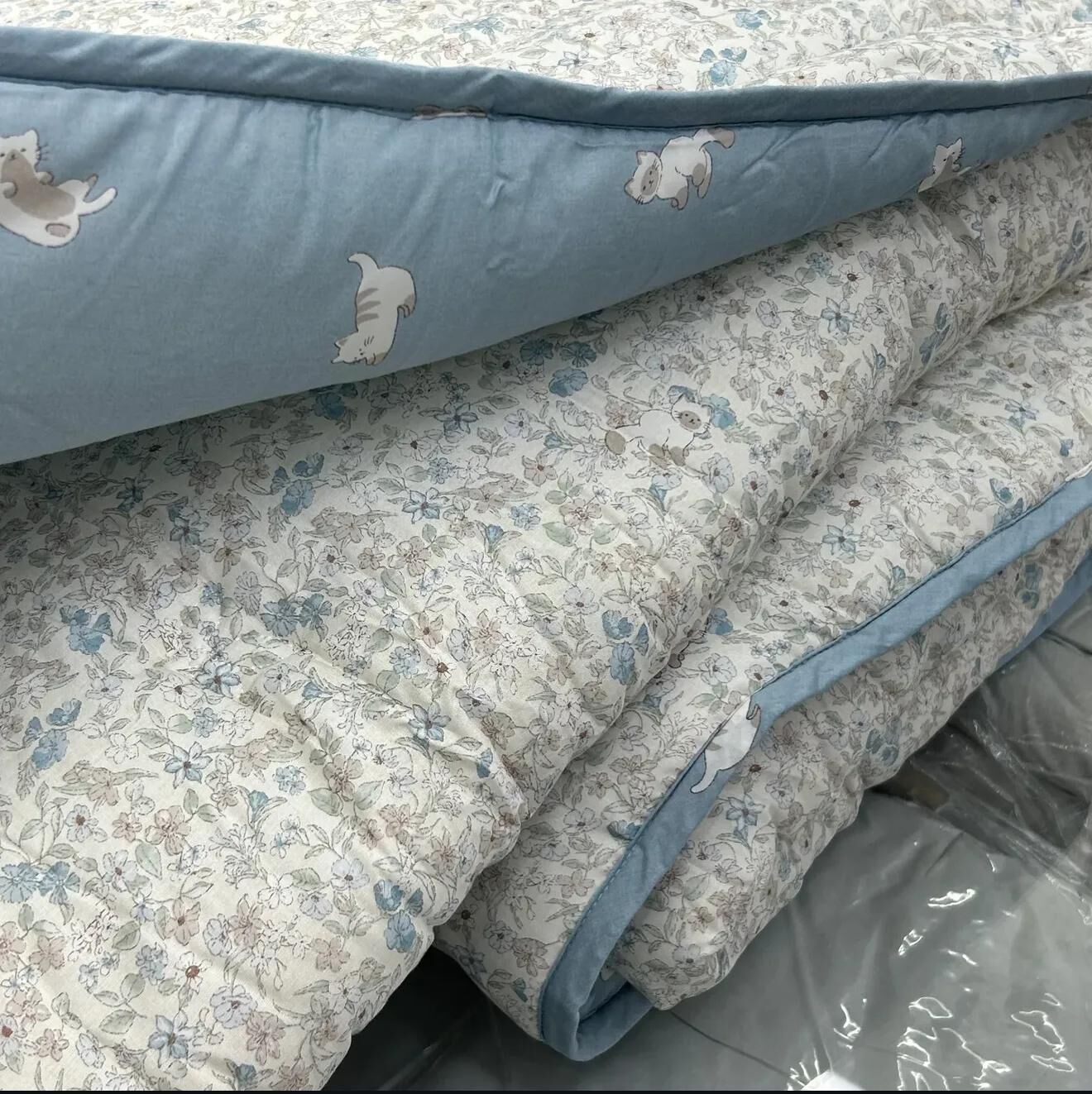 【直播】LL101420 奶茶花園貓貓 100%天絲四季被